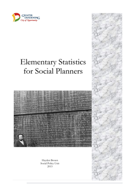Elementary Statistics for Social Planners