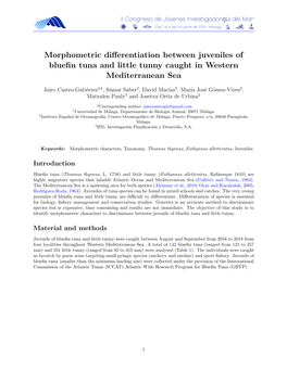 Morphometric Differentiation Between Juveniles of Bluefin Tuna and Little