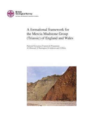 A Formational Framework for the Mercia Mudstone Group (Triassic) of England and Wales
