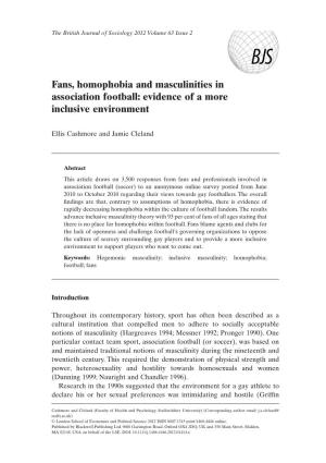 Fans, Homophobia and Masculinities in Association Football: Evidence of a More