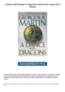 A Dance with Dragons a Song of Ice and Fire by George R. R. Martin
