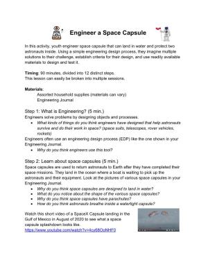 Engineer a Space Capsule