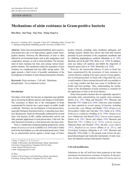 Mechanisms of Nisin Resistance in Gram-Positive Bacteria