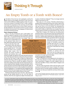 An Empty Tomb Or a Tomb with Bones?