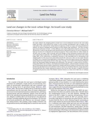 Land Use Changes in the Rural–Urban Fringe: an Israeli Case Study