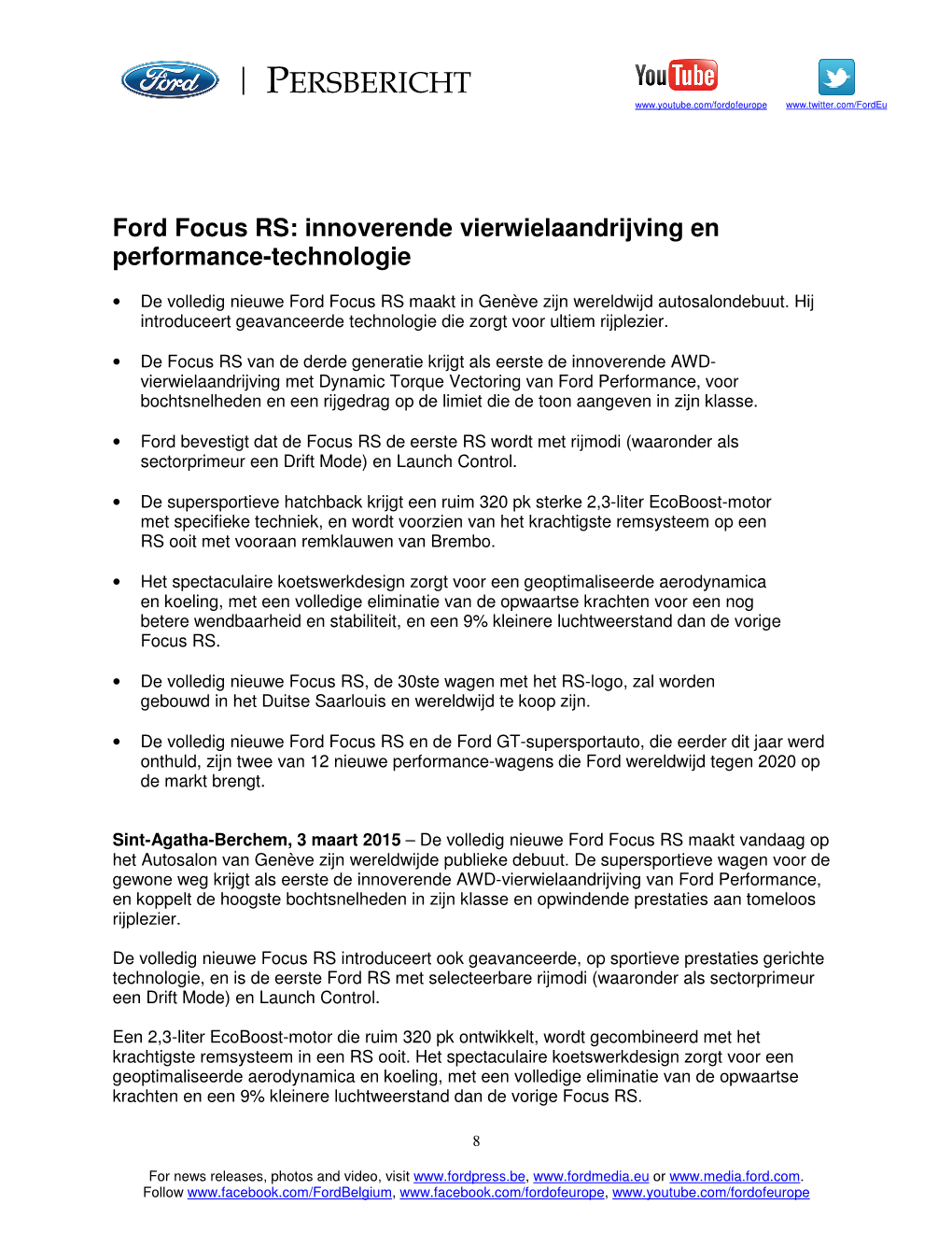 Ford Focus RS: Innoverende Vierwielaandrijving En Performance-Technologie