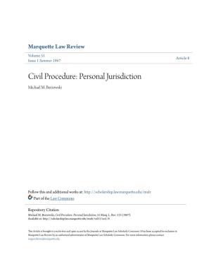 Civil Procedure: Personal Jurisdiction Michael M