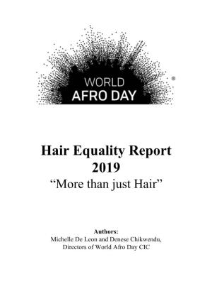 Equality Hair Report 2019
