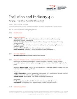 Inclusion and Industry 4.0 Forging a High-Wage Future for Chicagoland