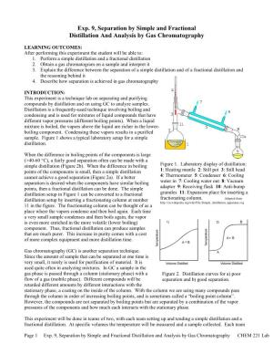 Exp. 9, Separation by Simple and Fractional Distillation and Analysis by Gas Chromatography