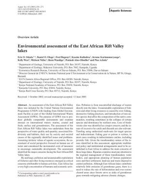 Environmental Assessment of the East African Rift Valley Lakes