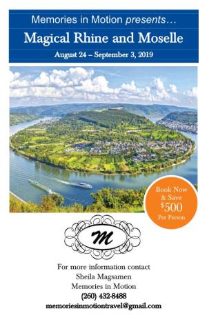 Magical Rhine and Moselle August 24 – September 3, 2019