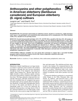 Anthocyanins and Other Polyphenolics in American Elderberry (Sambucus Canadensis) and European Elderberry (S