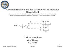 Chemical Synthesis and Self-Assembly of a Ladderane