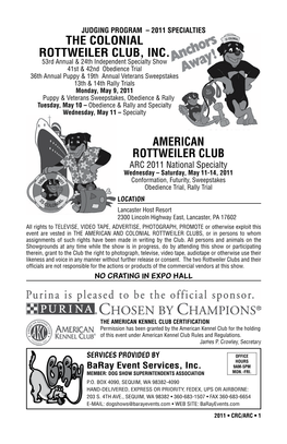 The Colonial Rottweiler Club, Inc. American