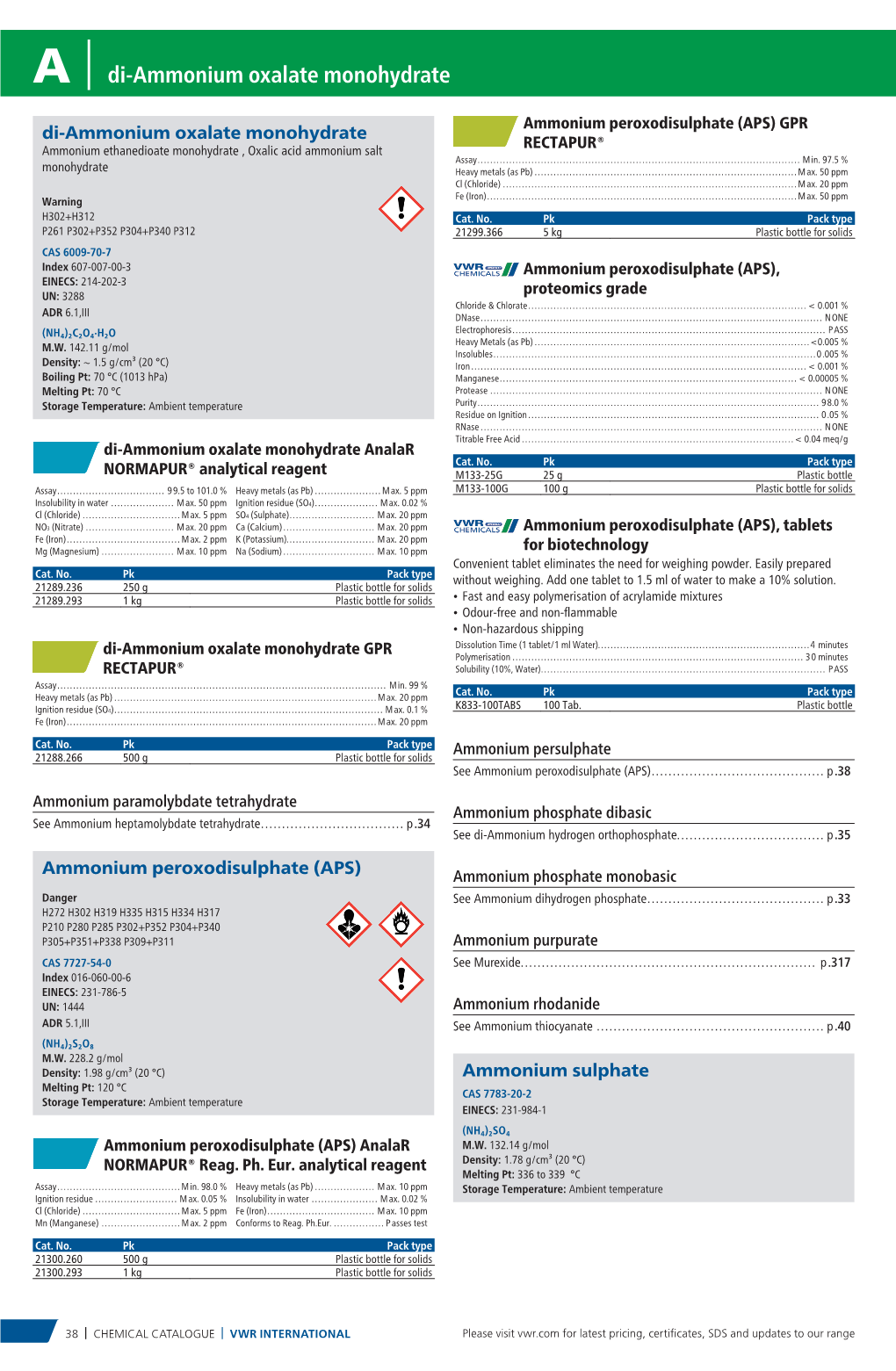 A | Di-Ammonium Oxalate Monohydrate