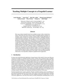 Teaching Multiple Concepts to a Forgetful Learner
