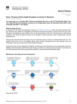 Special Release Euro: 10 Years of the Single European Currency in Slovenia