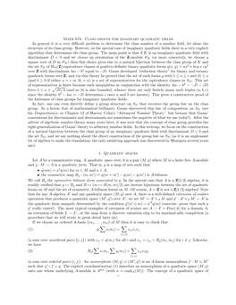 Math 676. Class Groups for Imaginary Quadratic Fields