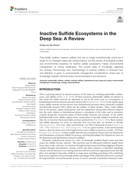 Inactive Sulfide Ecosystems in the Deep Sea: a Review
