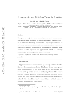Hyperconvexity and Tight Span Theory for Diversities