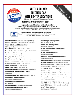 Nueces County Election Day Vote Center Locations