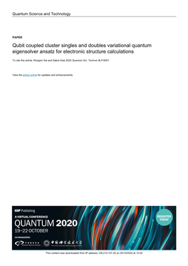 Qubit Coupled Cluster Singles and Doubles Variational Quantum Eigensolver Ansatz for Electronic Structure Calculations