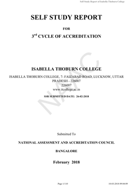 Self Study Report of Isabella Thoburn College