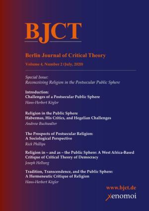 Reconceiving Religion in the Postsecular Public Sphere