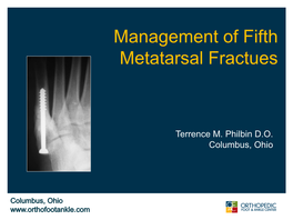 Management of Fifth Metatarsal Fractues
