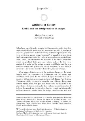 Artifacts of History Events and the Interpretation of Images