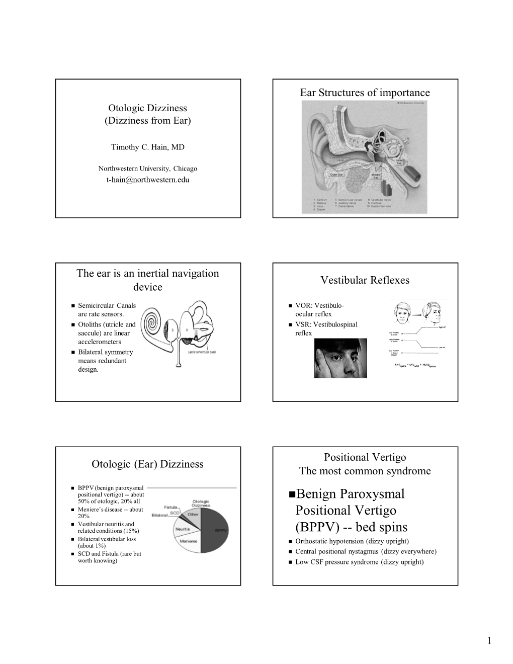 Nbenign Paroxysmal Positional Vertigo (BPPV)