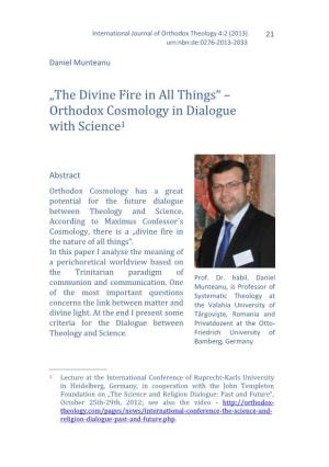 „The Divine Fire in All Things“ – Orthodox Cosmology in Dialogue with Science1