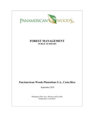 Forest Management Public Summary