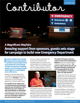 Amazing Support from Sponsors, Guests Sets Stage for Campaign to Build New Emergency Department