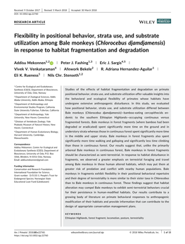 Flexibility in Positional Behavior, Strata Use, and Substrate Utilization