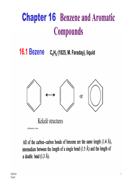 Chapter 16 Benzene and Aromatic Compounds