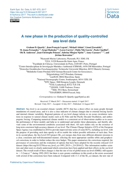 A New Phase in the Production of Quality-Controlled Sea Level Data