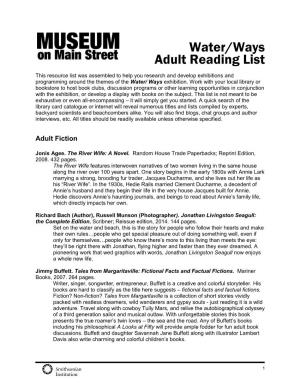 Download Waterways Adult Reading List