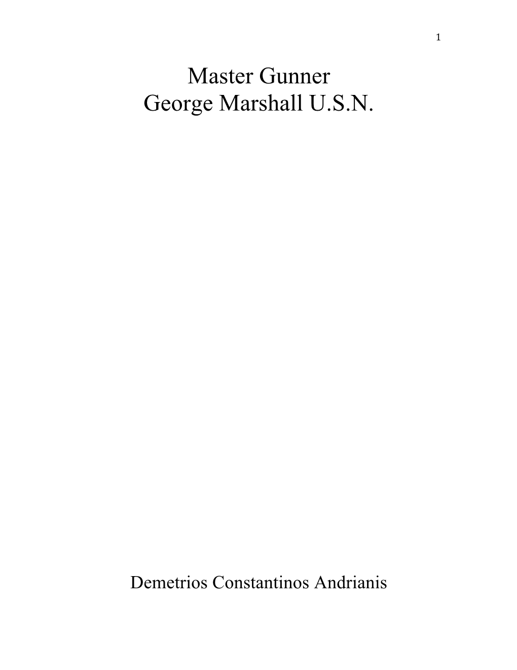 Master Gunner George Marshall U.S.N