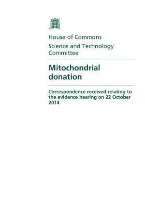 Mitochondrial Donation