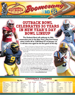 Outback Bowl Celebrates 30 Years in New Year's Day