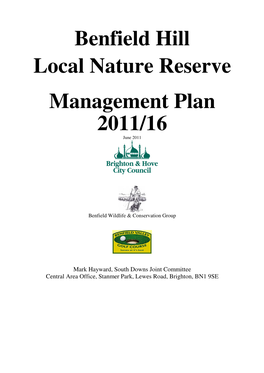 Benfield Hill Management Plan 2011 to 2016