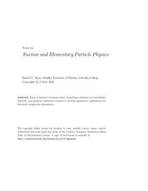 Notes on Nuclear and Elementary Particle Physics