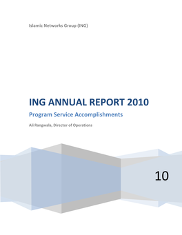 ING ANNUAL REPORT 2010 Program Service Accomplishments