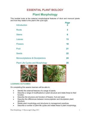 Plant Morphology Booklet