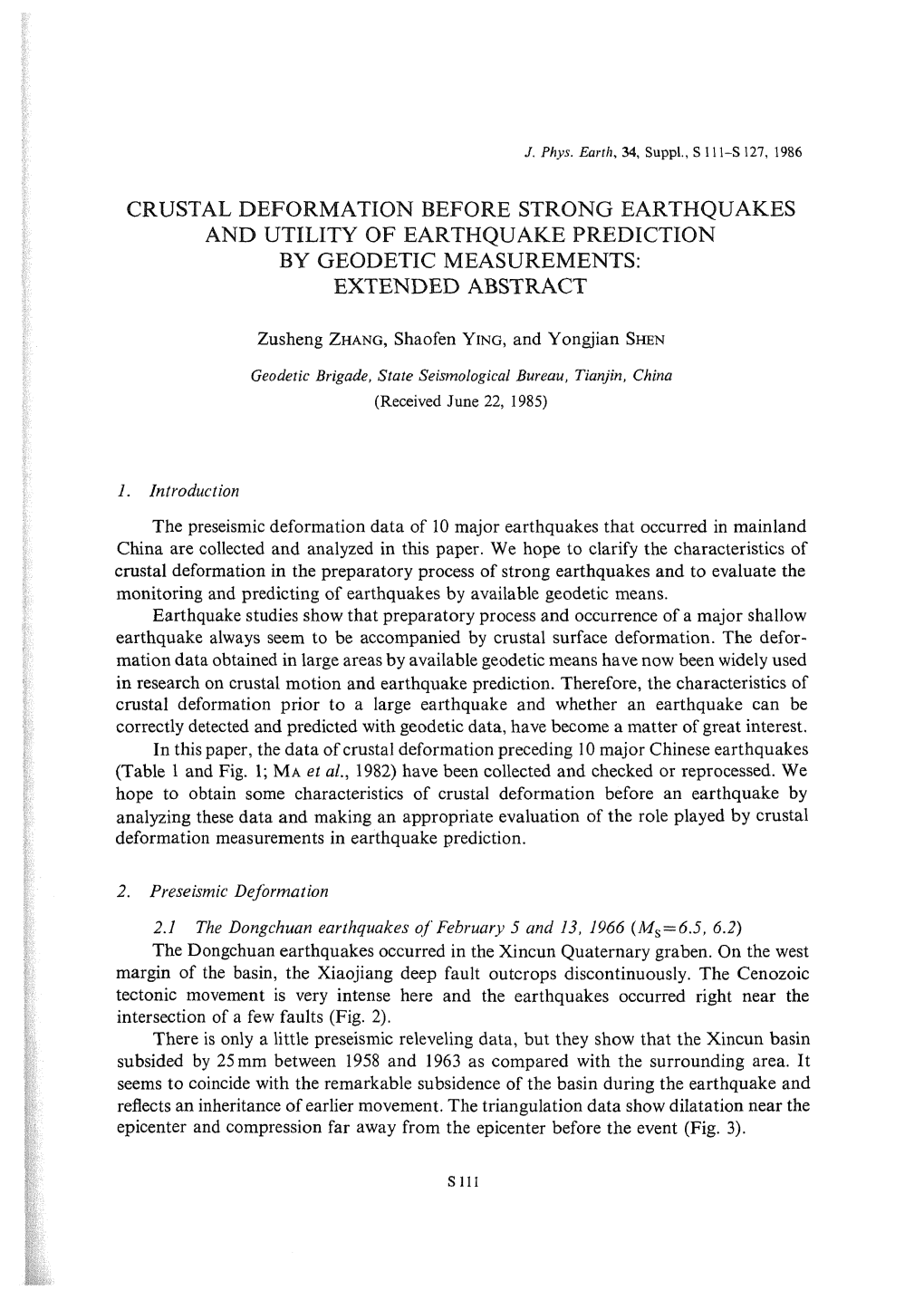 Crustal Deformation Before Strong Earthquakes and Utility of Earthquake Prediction by Geodetic Measurements: Extended Abstract