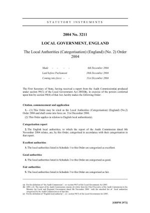 2004 No. 3211 LOCAL GOVERNMENT, ENGLAND The