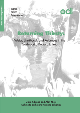Water, Livelihoods and Returnees in the Gash-Barka Region, Eritrea
