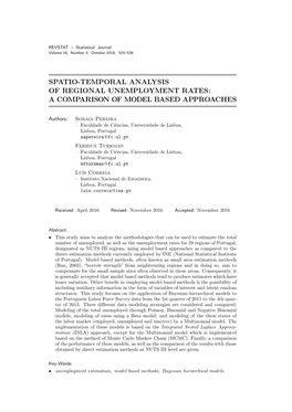 Spatio-Temporal Analysis of Regional Unemployment Rates: a Comparison of Model Based Approaches
